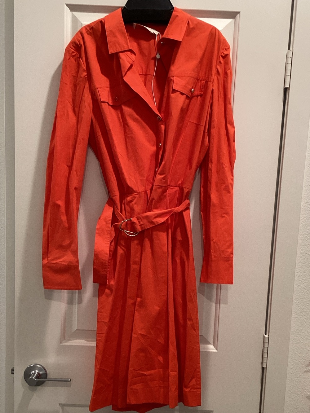 Tory Burch Orange Belted Trench Dress